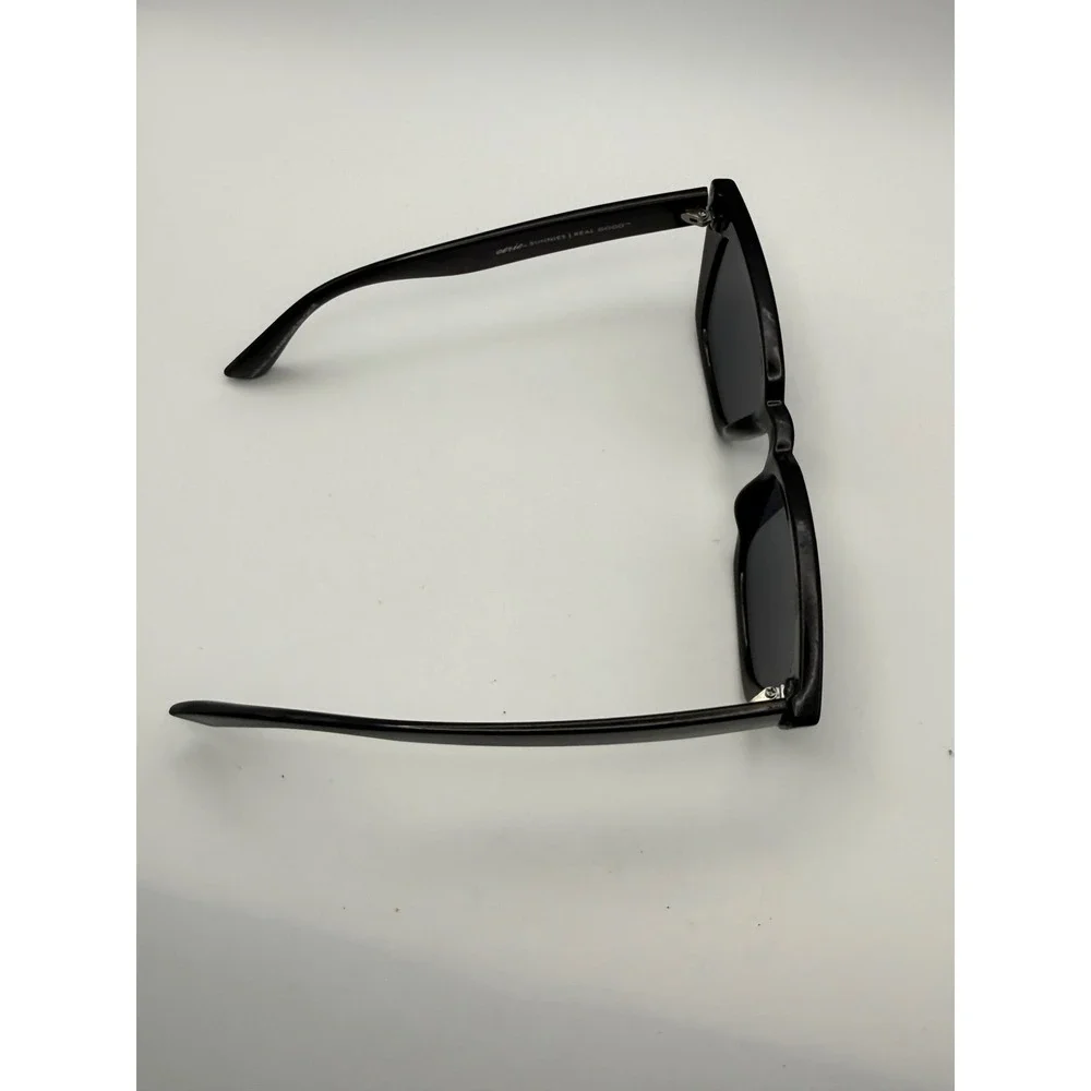 Aerie Sunnies Real Good Black Cat Eye Rectangular Sunglasses Glossy Frames